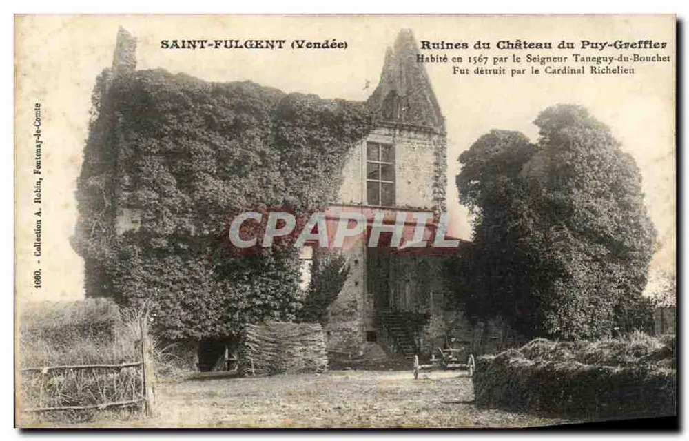 Ruinen des Schlosses Puy-Greffier — Saint-Fulgent (Vendée) — Sammlung A. Robin, Fontenay-le-Comte - Vorderseite