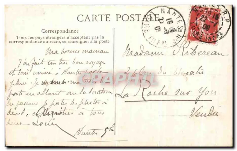 NANTES — Statue der Heiligen Anna — Ausgabe E.P.D. Nr. 448 - Rückseite