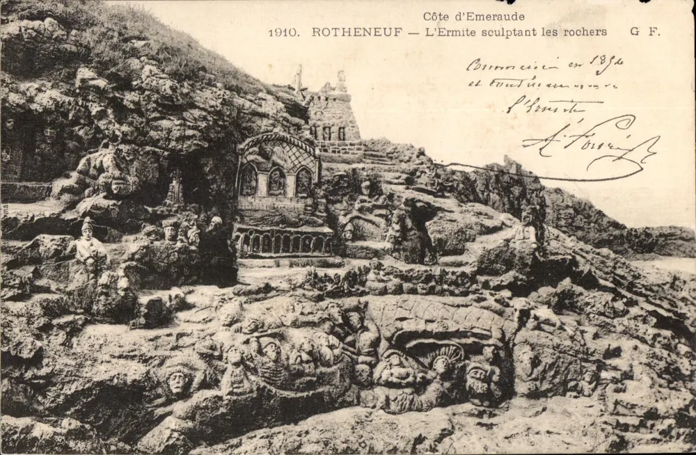 ROTHENEUF — L'Ermité sculptant les rochers — G F. (Côte d'Emeraude, 1910) - Vorderseite