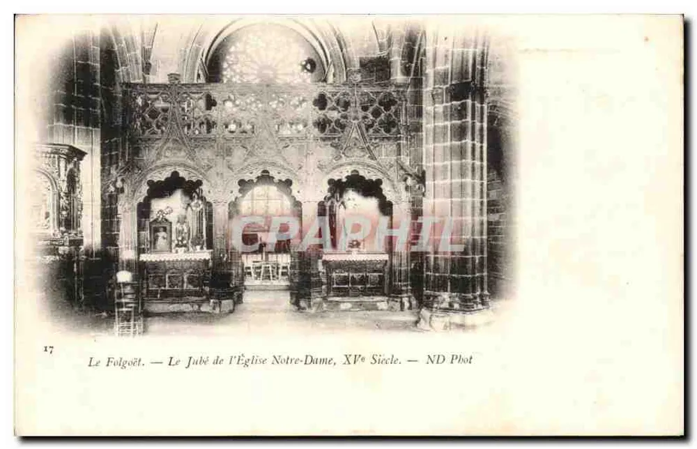 Le Folgoët — Das Rundbogenportal der Kirche Notre-Dame, 15. Jahrhundert — ND Phot - Vorderseite