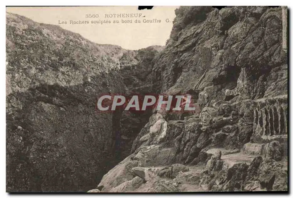 Rotheneuf — Die geschnitzten Felsen am Rand des Gouffre G. — Verleger G. (n° 3560) - Vorderseite