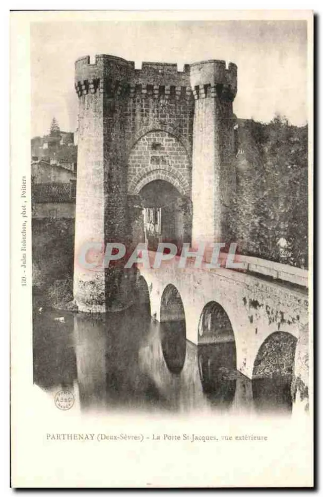 Parthenay (Deux-Sèvres) - La Porte Saint-Jacques, Außenansicht — Julia Isolauction, phot. Poitiers, n°120 - Vorderseite
