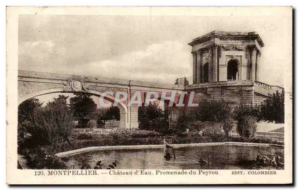 Montpellier — Wasserburg. Promenade du Peyrou — Verlag Colombier - Vorderseite