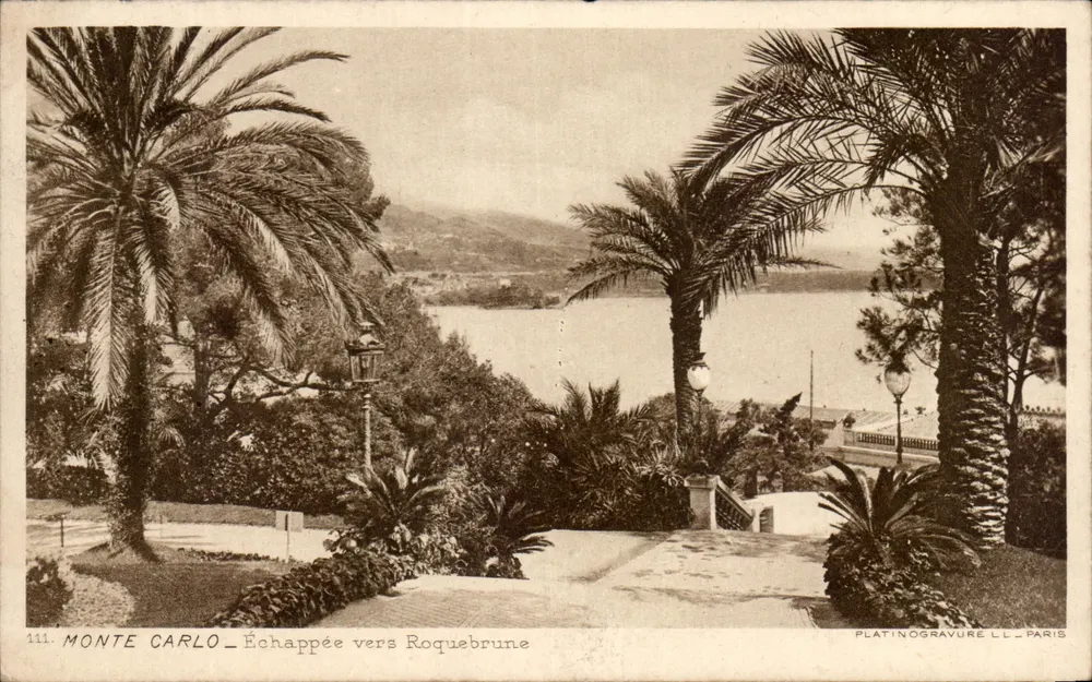 Monte Carlo — Visão em direção a Roquebrune — Platinogravure L.L. Paris n°111 - Frente