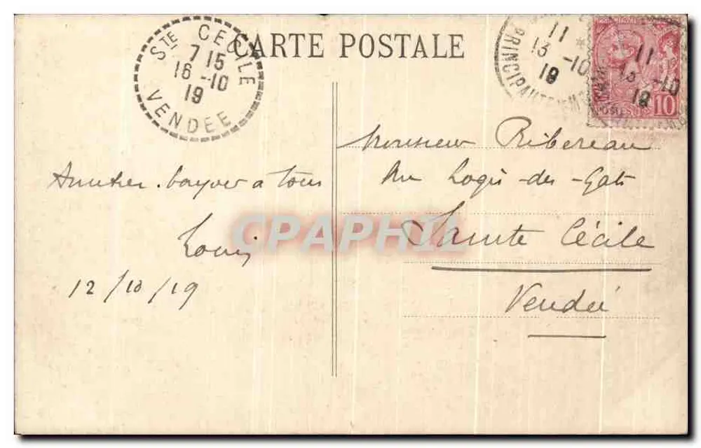 Monte Carlo — Visão em direção a Roquebrune — Platinogravure L.L. Paris n°111 - Verso
