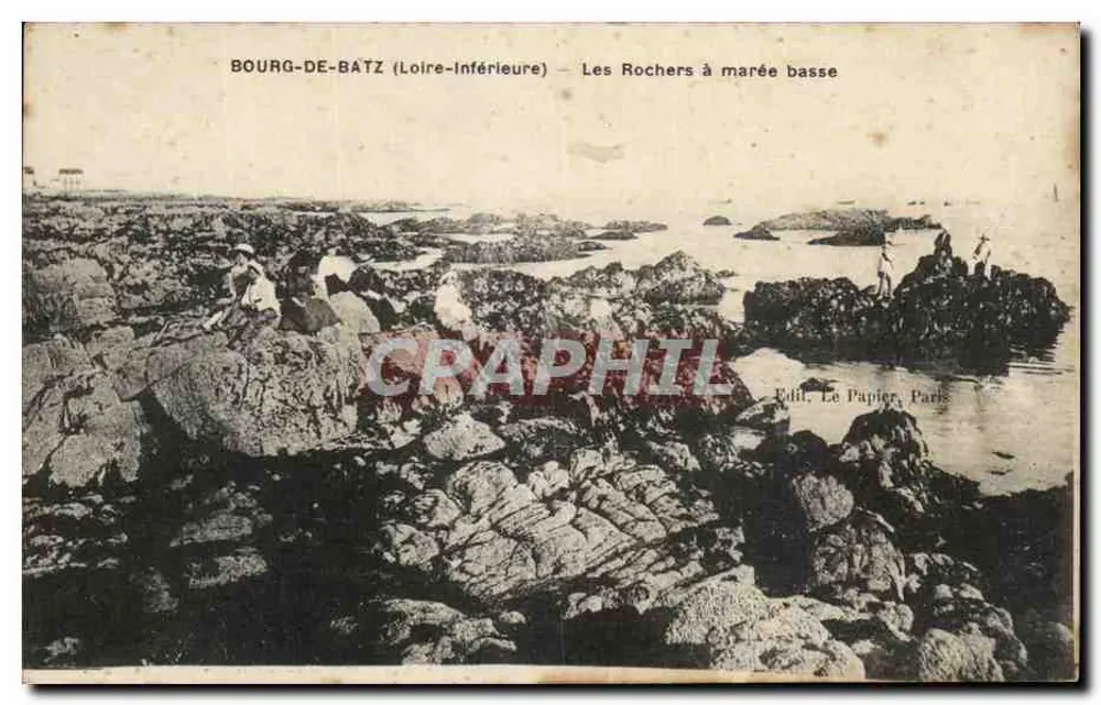 Bourg-de-Batz (Loire-Inférieure) — Os Rochos com maré baixa — Edit. Le Papier, Paris - Frente