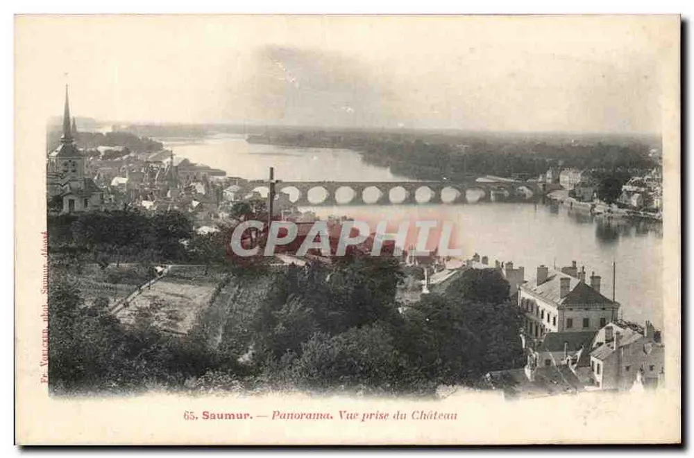 Saumur — Panorama. Ansicht vom Schloss — Verlag: Fr. Vautort, Saumur - Vorderseite