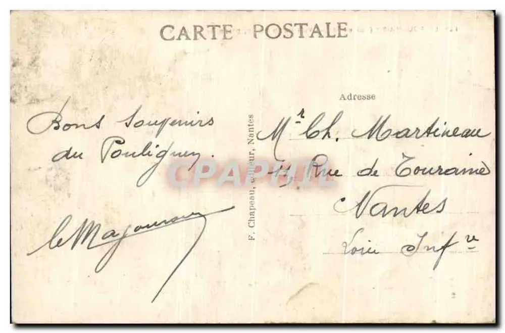 Le Pouliguen (Loire-Inf.) — Blick auf den Strand, vom Steg aus aufgenommen — F. Chapeau, Nantes - Rückseite