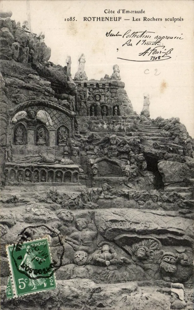 Emeraude-Küste — ROTHENEUF — Die geschnitzten Felsen — Verlag: C. R. (Nr. 1085) - Vorderseite