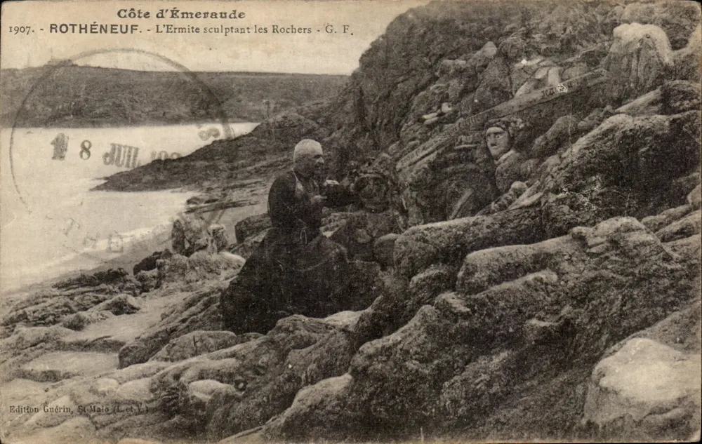 Côte d'Émeraude - Der Einsiedler, der die Felsen schnitzt - G.F. - Edition Guérin, St-Maix (Loire-Atlantique) - Vorderseite