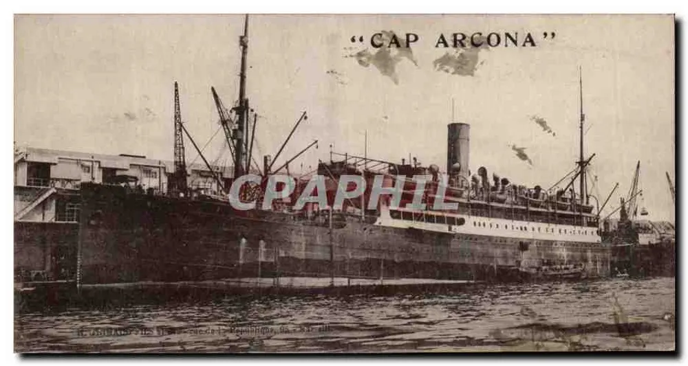 O navio de passageiros "Cap Arcona" — porto — editor R. Oudin, Paris - Frente