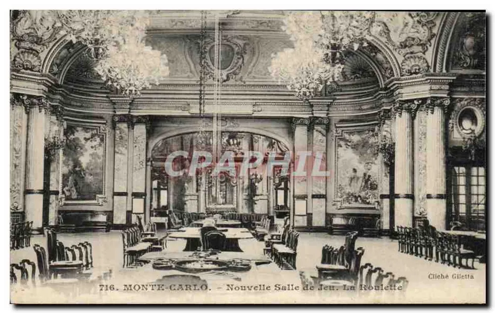 Monte-Carlo - Neue Spielhalle. Das Roulette — Glietta Cliché, Nr. 716 - Vorderseite