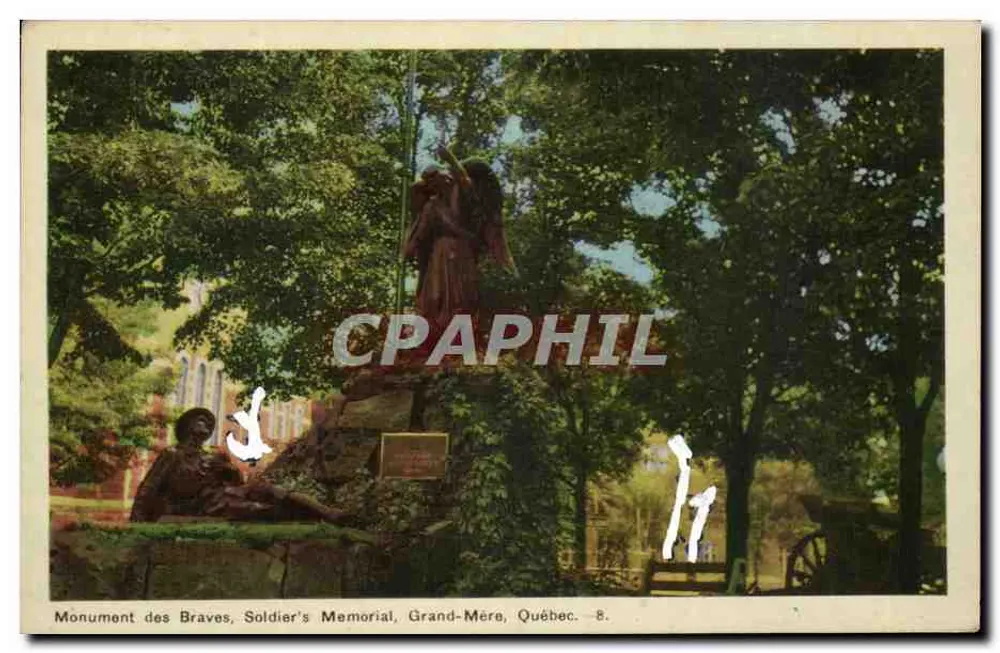Monument der Tapferen, Soldier's Memorial, Grand-Mère, Québec — Verlag THE PHOTOGRAPHIC PUBLISHING CO. LTD. TORONTO — n°8 - Vorderseite