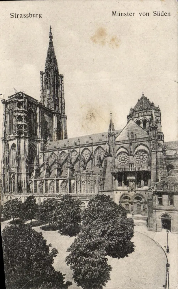 Estrasburgo — Catedral vista do sul — editor Felix Luth, Estrasburgo - Frente