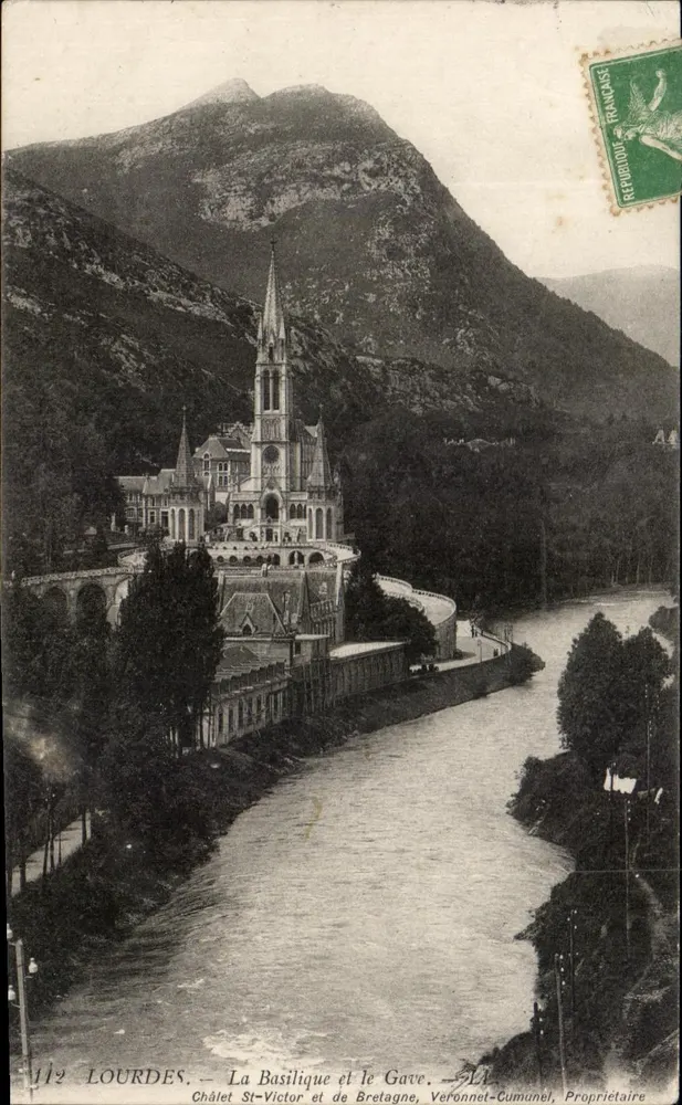 Lourdes — Die Basilika und der Gave — Veronnet-Cumunel, Eigentümer - Vorderseite
