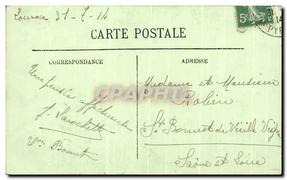 Lourdes — Die Basilika und der Gave — Veronnet-Cumunel, Eigentümer - Rückseite