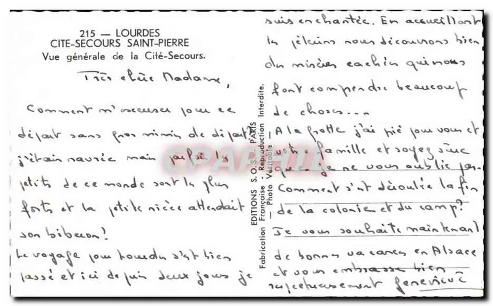Cité-Secours Saint-Pierre — Allgemeiner Blick — Éditions S.O.S. Paris - Rückseite