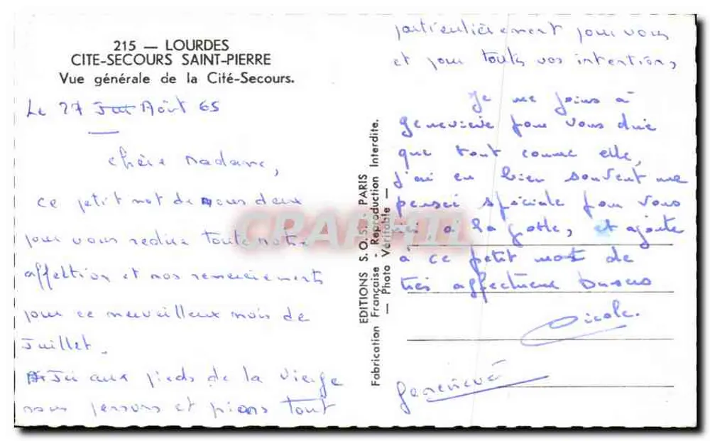 Cité-Secours Saint-Pierre — Allgemeiner Blick — Editions S.O.S. Paris - Rückseite