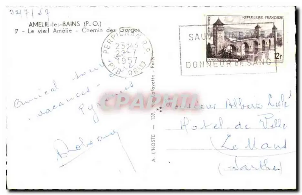 Amélie-les-Bains — Das alte Amélie — Perpignan, Pyrénées-Orientales - Rückseite