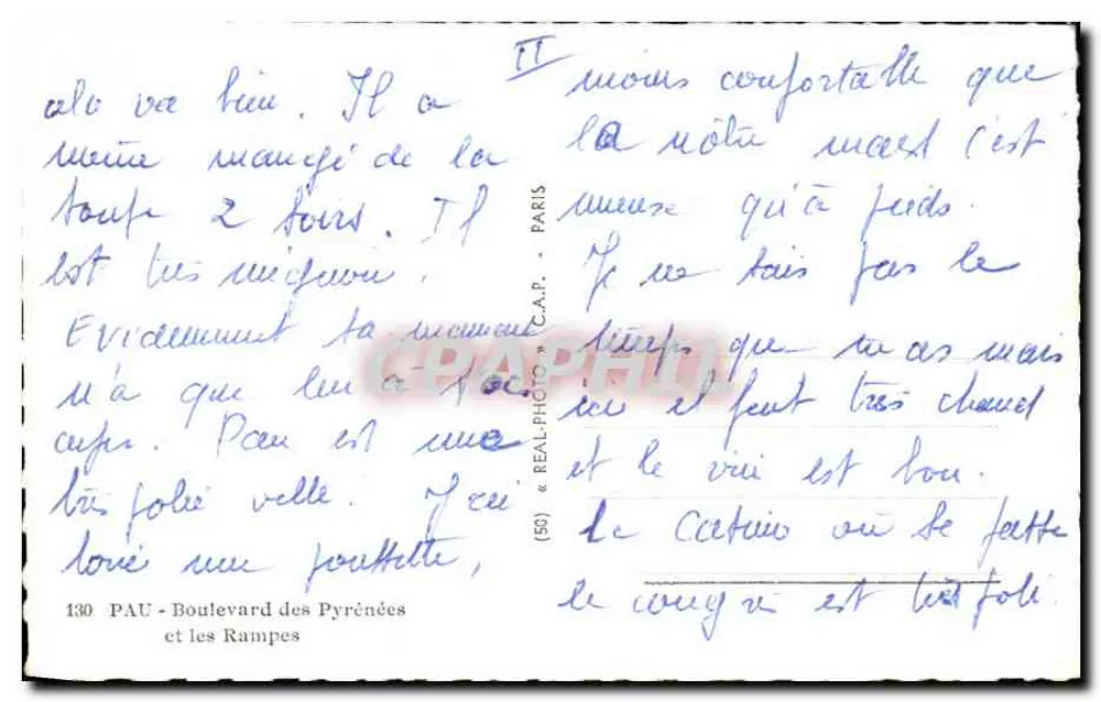 Pau - Boulevard des Pyrénées e as Rampas — C.A.P. - Paris, n°130 - Verso