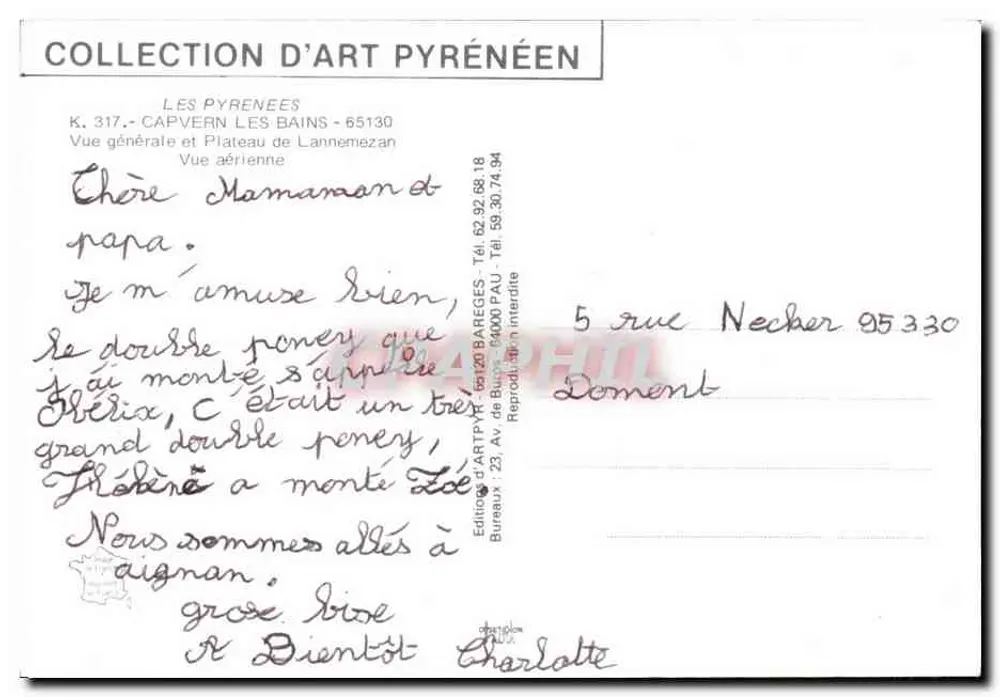 Lannemezan — Allgemeiner Blick und Plateau — Collection d'Art Pyrénéen, n° K.317 - Rückseite