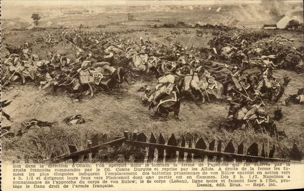 Schlacht bei Waterloo — Panorama errichtet am Fuße der Butte du Lion, Brüssel — Desaix, Verlag Brüssel - Vorderseite