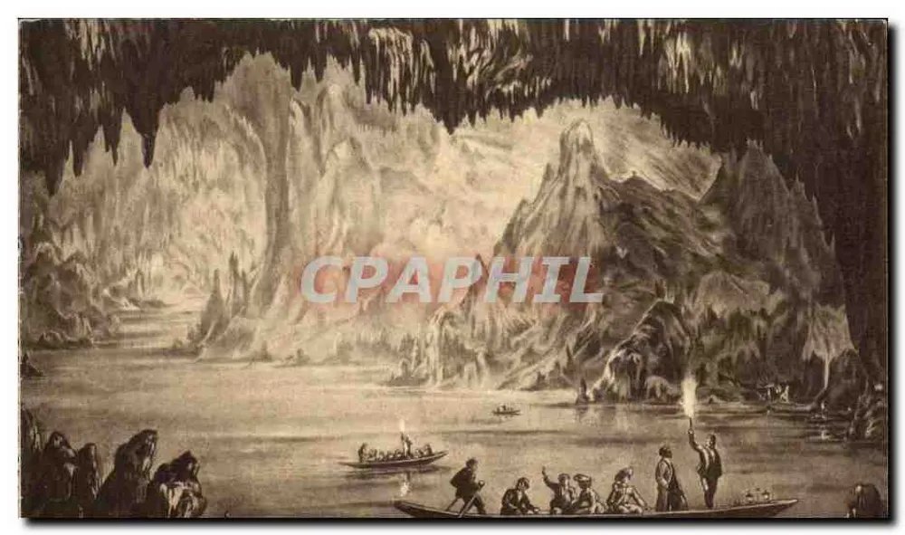 Grottes de Han — O Lago de Embarque — S.A. das Grottes de Han-sur-Lesse e de Rochefort - Frente