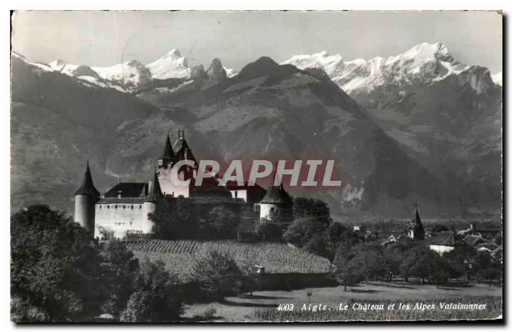 Aigle. Schloss und die Walliser Alpen — Marcel Rouge, n°4003 - Vorderseite
