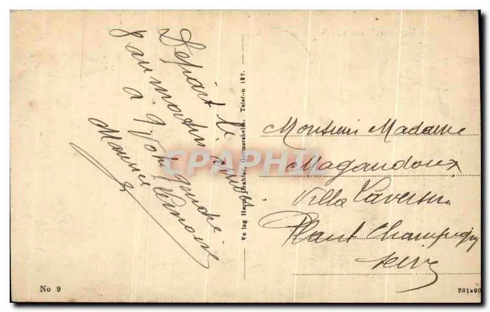 Germersheim a. Rh. — Vista del fiume e degli alberi — editore non identificato, n. serie 9 - Verso
