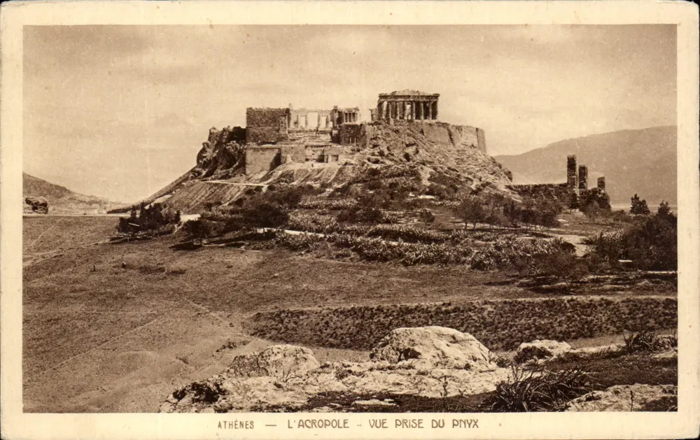 Athènes — L'Acropole — Vue prise du Pnyx — éditeur Braun & Cie, Imp. Arch. - Vorderseite