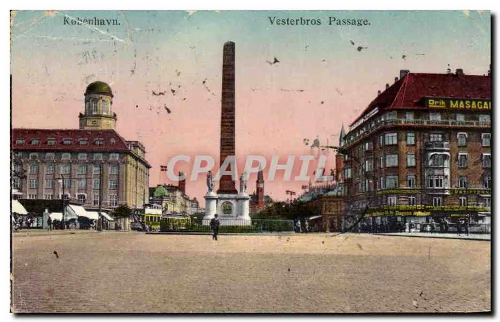 Copenhague — Vesterbros Passage avec obélisque — éditeur 'B. H. Nielsen & Co.' - Vorderseite