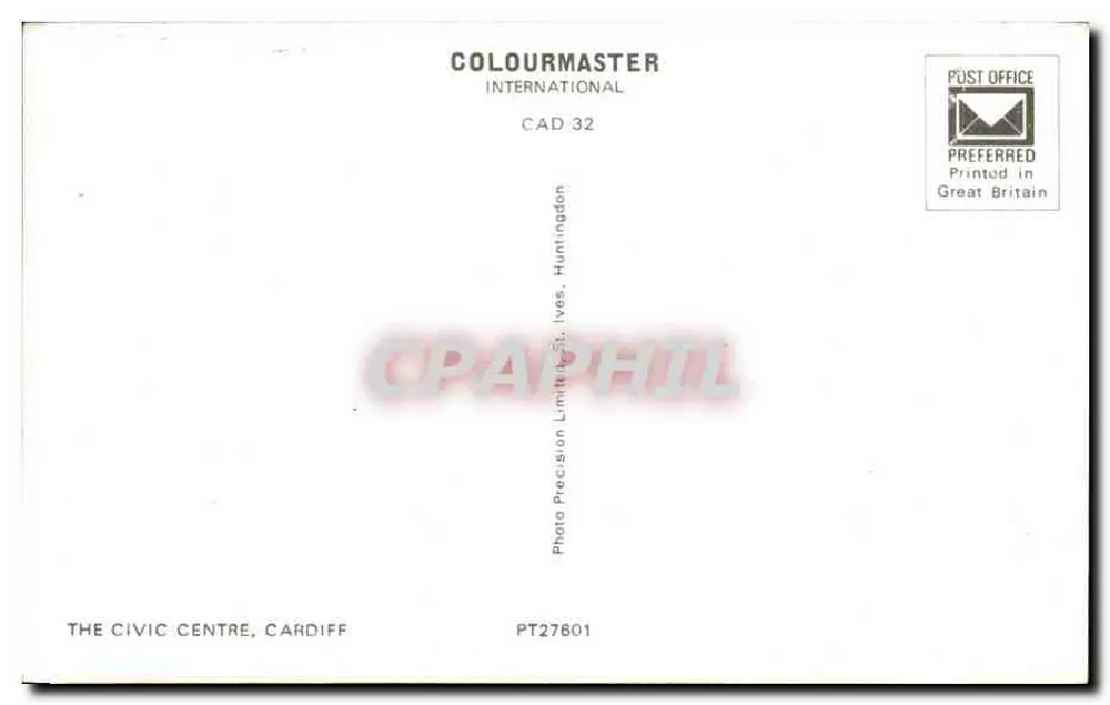 Het Centrum van Cardiff — architecturale weergave — Colourmaster International, serie CAD 32 - Achterkant