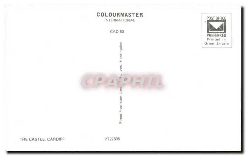 Het Kasteel van Cardiff — panoramische weergave — Colourmaster International CAD 53 - Achterkant