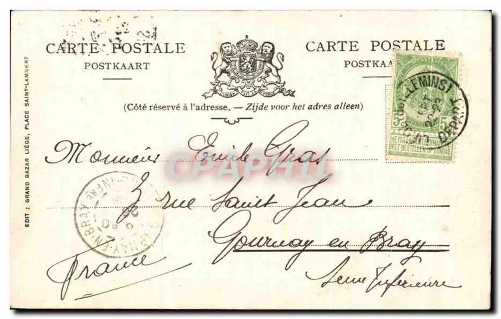 Liège — O Boulevard d'Avroy — O Trink-Hall - Verso
