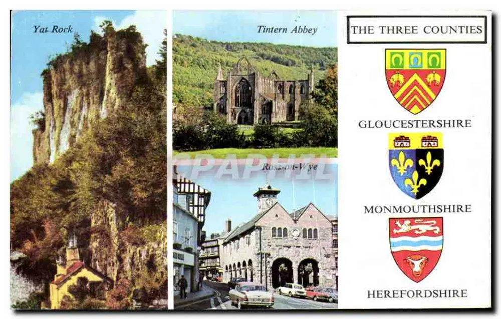 Yat Rock, Tintern Abbey, Ross-on-Wye — The Three Counties — Harvey Barton Viewcard - Frente
