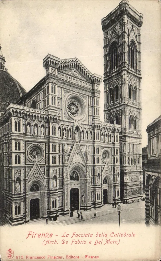 Firenze - De Facade van de Kathedraal (Arch. De Fabris en Del Moro) — Francesco Pineder, Uitgever - Firenze, n° 815 - Voorkant