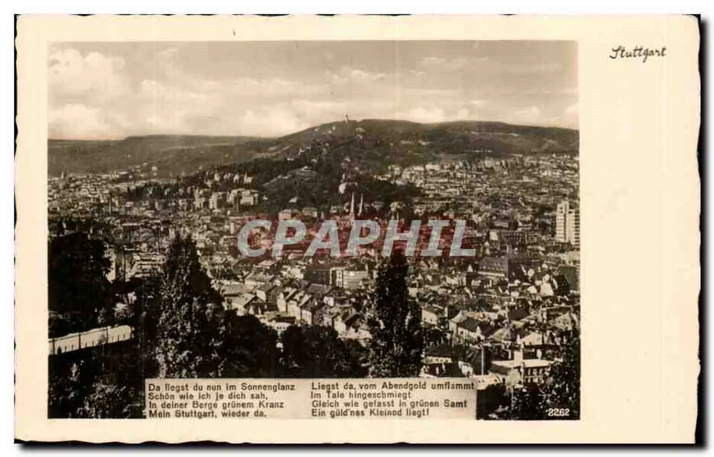 Stuttgart — vista aerea — editore Hans Boetticher, n. 2262 - Recto