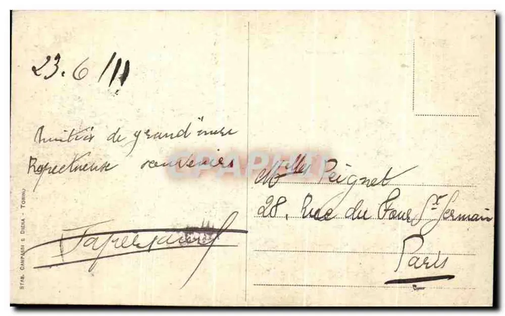 Turin - Ausstellung 1911 - Straßenausstellung Automobil - Rückseite