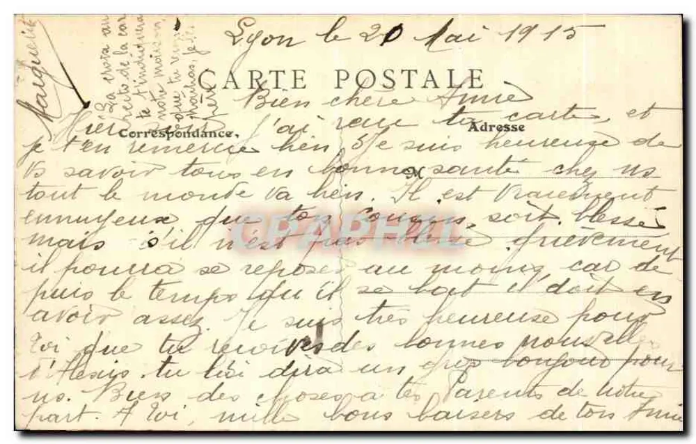 Course d'Herbouville — Lyon — Verlag Mme Caudy, Tabacs, 1 - Rückseite