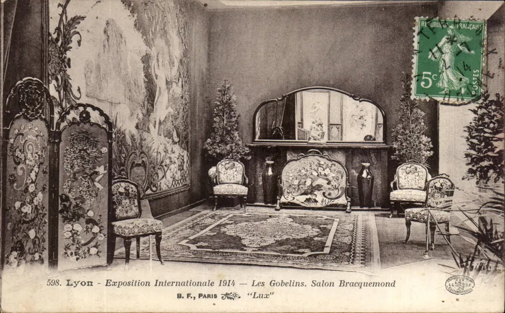 Lyon - Internationale Ausstellung 1914 — Les Gobelins. Salon Bracquemond — B.F., PARIS - Vorderseite