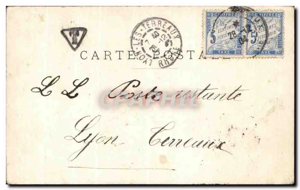 Mimi James — jovem mulher sorridente com um pássaro — Lyon, 1904 - Verso
