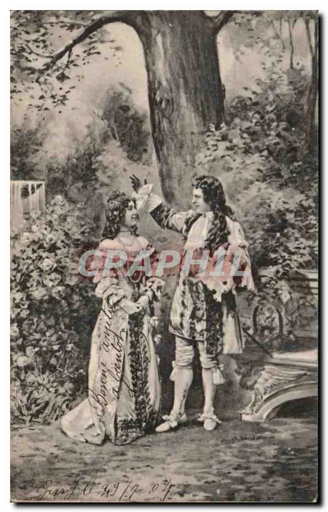 बगीचे की दृश्य - एक जोड़ा एपोक के वेशभूषा में - एडिटर ई.एस.डब्ल्यू. - आगे