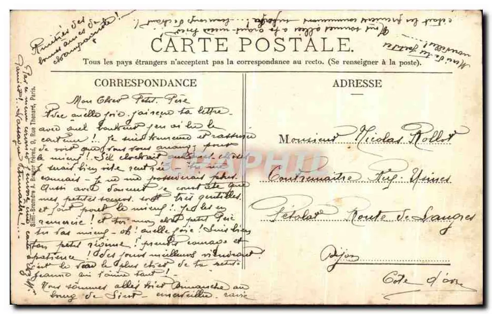Champagnole à Sirod - A Rocha de Commère — editor não visível, número de série ilegível - Verso