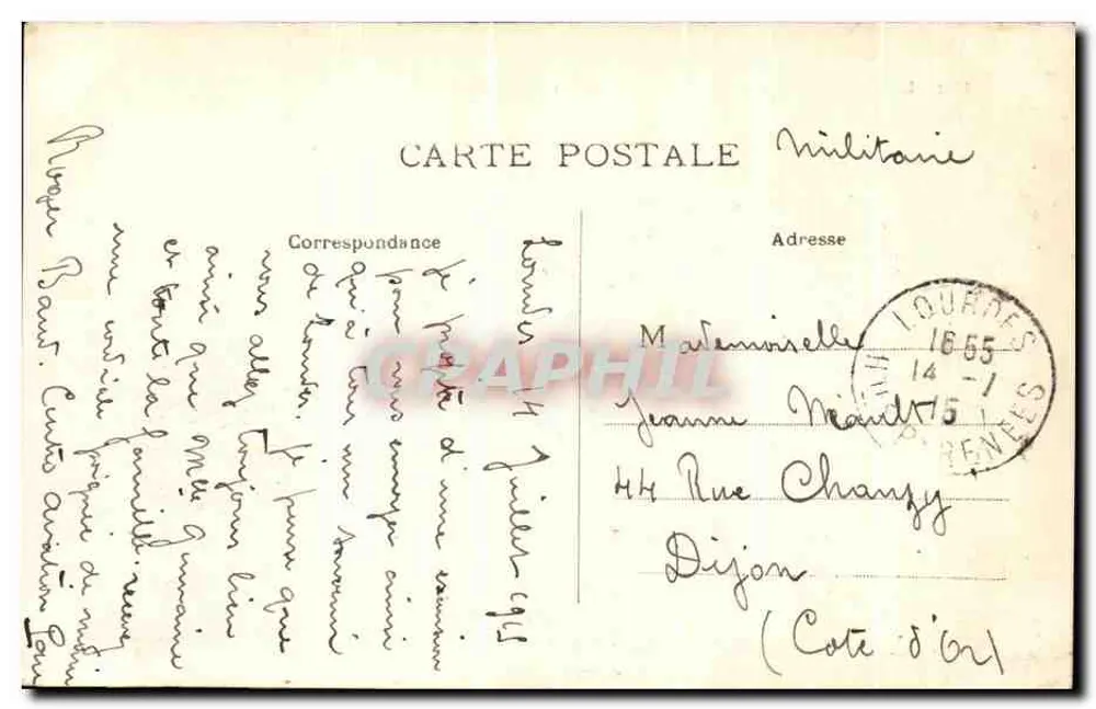 Lourdes — Die Basilika und der Festungsburg — Verlag Les Pyrénées, Nr. 1051 - Rückseite