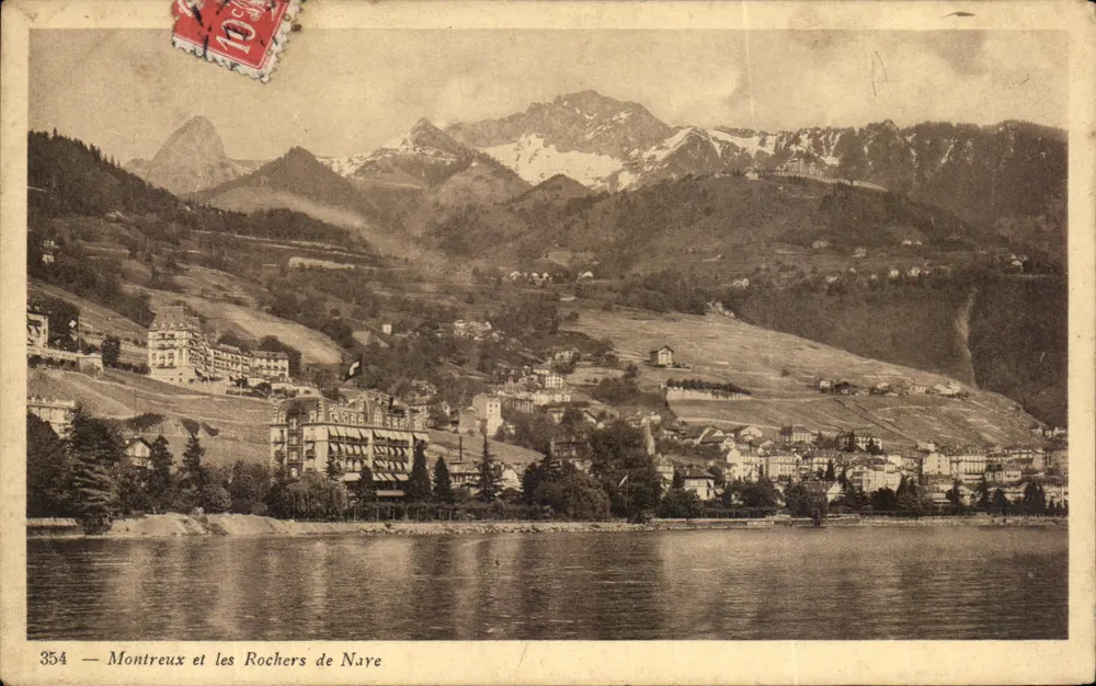 Montreux und die Naye-Felsen — 354 — Cartes S.A.D.A.G. Sächsbron-Ennave - Vorderseite