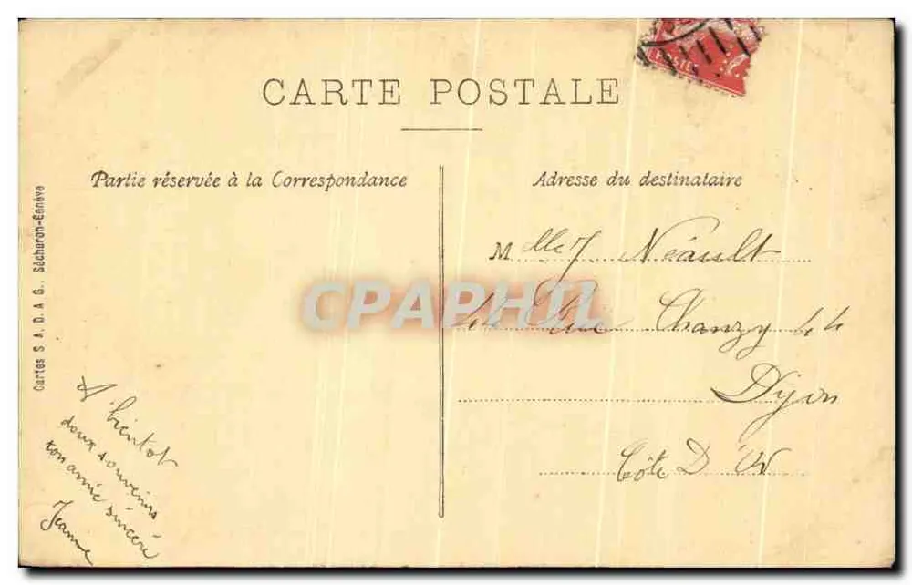 Montreux und die Naye-Felsen — 354 — Cartes S.A.D.A.G. Sächsbron-Ennave - Rückseite
