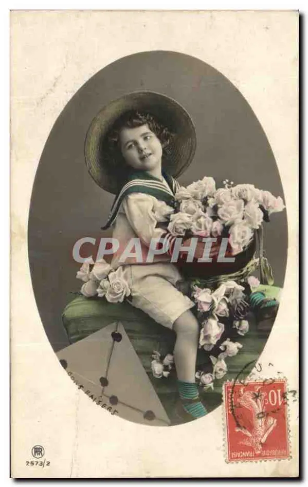 Kind im Seemannskostüm — mit Rosenstrauß — Verlag Goupil-Baizers, n° 2573/2 - Vorderseite
