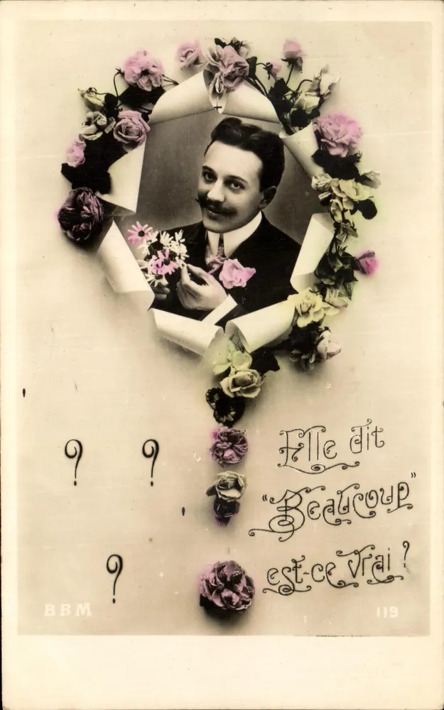 Retrato de homem com coroa de flores — 'Ela diz "Muito" é verdade ?' — BBM n°119 - Frente