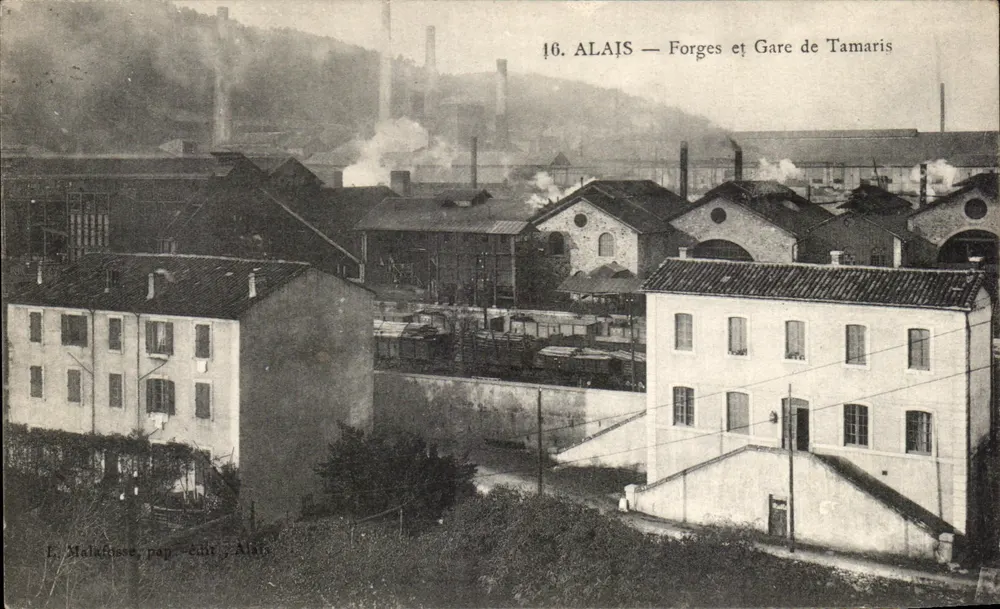 Alaïs — Forges e Gare de Tamaris — L. Malafusse, pap.-édit. Alaïs - Frente