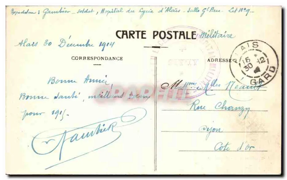 Alaïs — Forges e Gare de Tamaris — L. Malafusse, pap.-édit. Alaïs - Verso